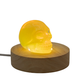 3x 8 cm Ronde Houten USB LED Standaard - Koel/Warm/Daglicht