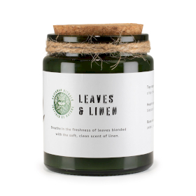 Houten Lont Sojakaars - Bladeren en Linnen