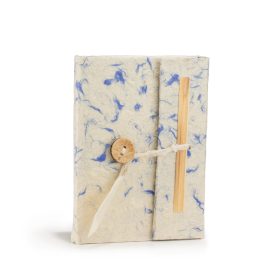 Mini Lokta Gemengd Blauwe Katoen Notitieboek