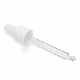 50x Witte T/E glazen pipet voor 30ml druppelfles 18mm