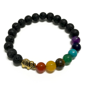 4x Lavasteen Armband - Olifant Chakra