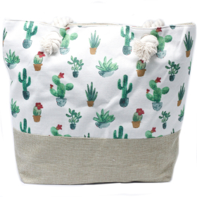 Klassieke Tas - Touw Handvat - Mini Cactus