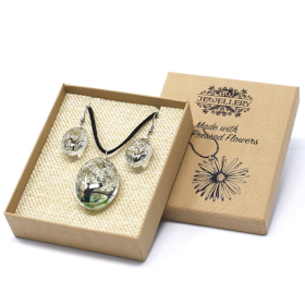 Sieraden met Geperste Bloemen - Levensboom Set - Wit