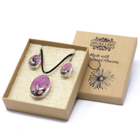 Sieraden met Geperste Bloemen - Levensboom Set - Fel Roze