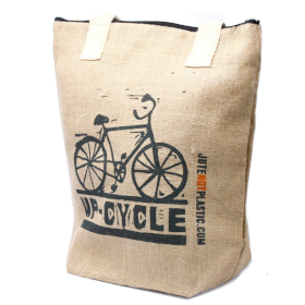 4x Milieuvriendelijk Jute Tas - Up Cycle - (4x Mixed Ontwerp)