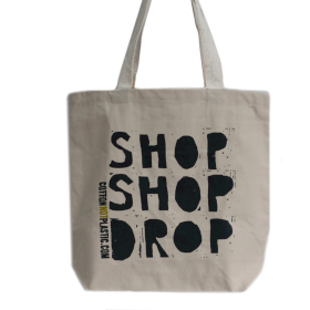 4x Katoenen Tas - Shop Shop Drop - (4x mixed Ontwerp)