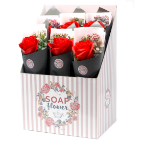 6x Verkoop klaar: Zeepbloemen Boeket - Large - Rozen