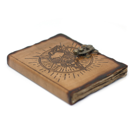 Notitieboek - Leer - Pentagram & Schedel - 18 x 13cm