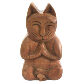 Houten Puzzel Doos uit Bali - Yoga Kat