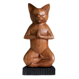 Handgesneden Yoga Katten - Lotus