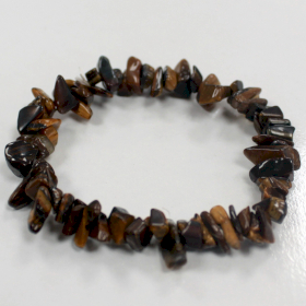 12x Geslepen Edelstenen Stukjes Armband - Tijgeroog