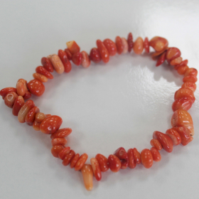 12x Geslepen Edelstenen Stukjes Armband - Coraliet Steen