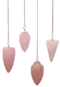 3x Magische Edelstenen Pendel - Roze Quartz