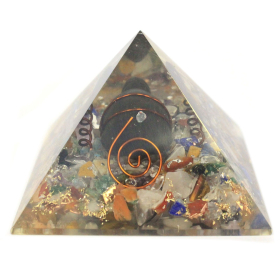 Orgonite Piramide - Medium - 60mm - Edelstenen Korrels, Koper - Schildpaded