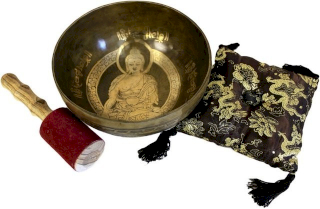 Messing Klankschaal - Gouden Boeddha - Speciale S\'Bowl Set