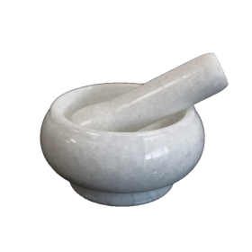 Marmeren Vijzel & Stamper - Klein - Wit - 8 x 5.5cm