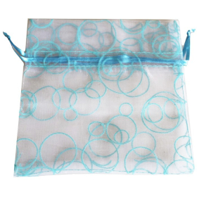 30x Bubble Organza Zakjes - Babyblauw