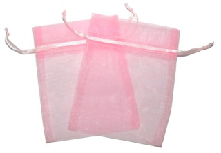 30x Medium Organza Zakjes - Roze