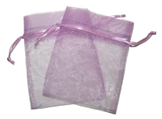 30x Medium Organza Zakjes - Lavendel