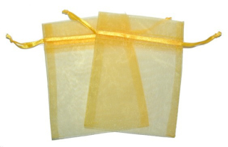 30x Medium Organza Zakjes - Geel