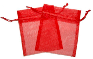 30x Medium Organza Zakjes - Rood