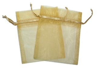 30x Medium Organza Zakjes - Goud