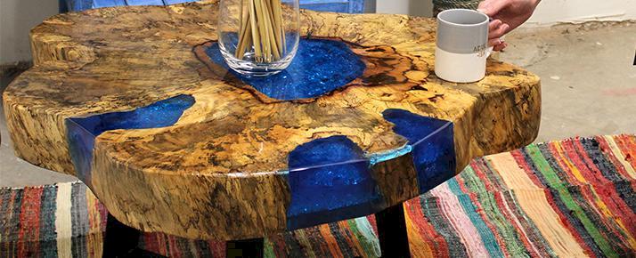 Massieve Salontafel  van Tamarinde Hout & Hars