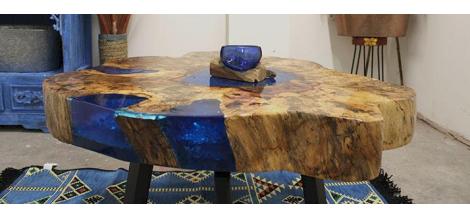 Massieve Salontafel  van Tamarinde Hout & Hars