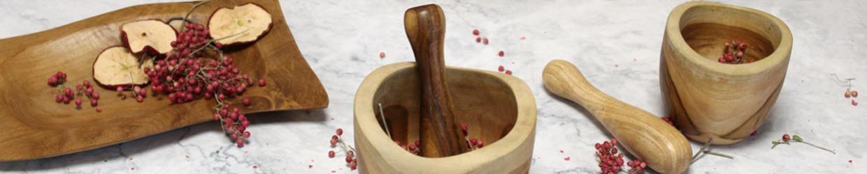 Ergo Teak Houten Vijzel en Stamper Groothandel